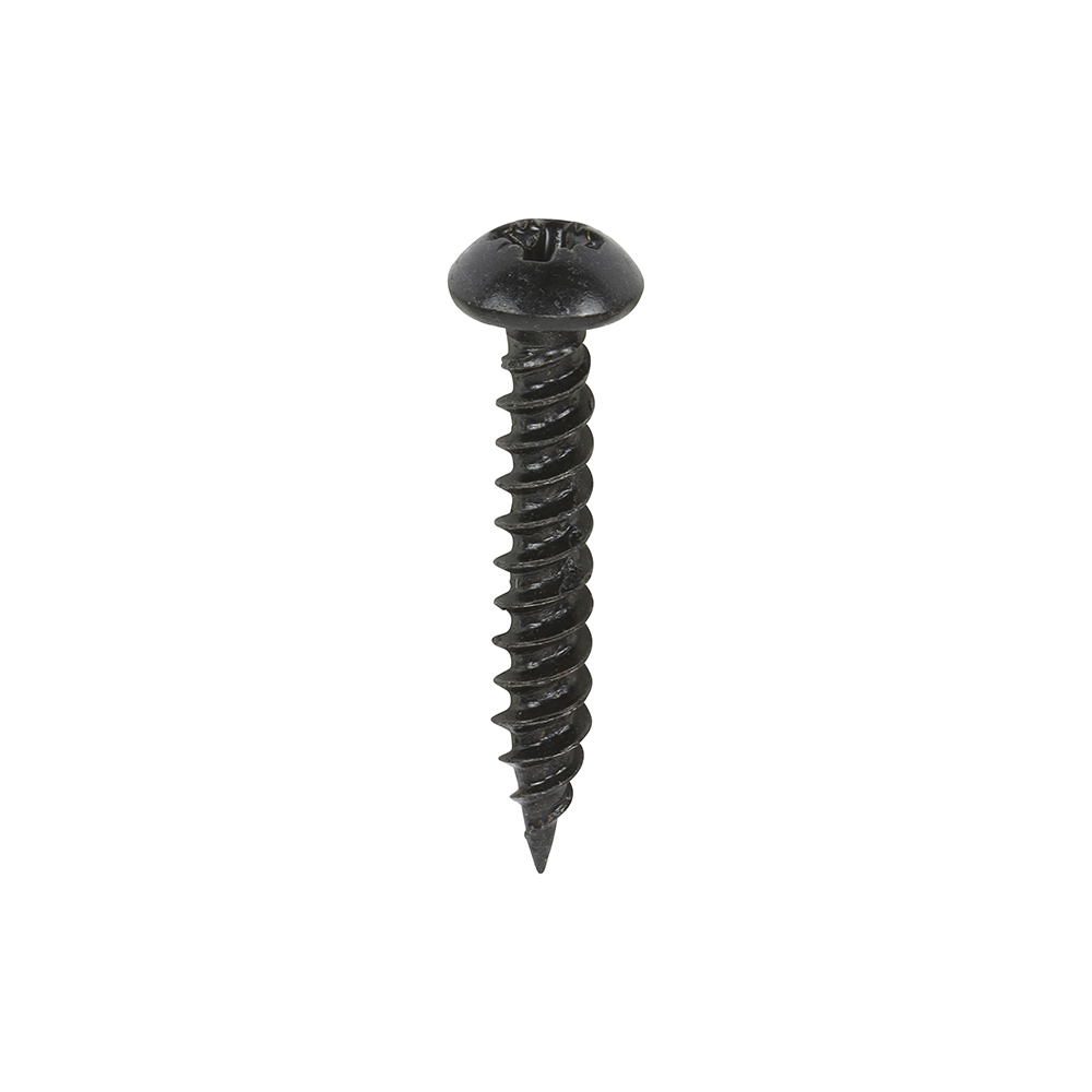 Timco Blackjax Woodscrews - PZ - Round - Black Organic - 8 x 1 - Box of 200 - 00081BJC