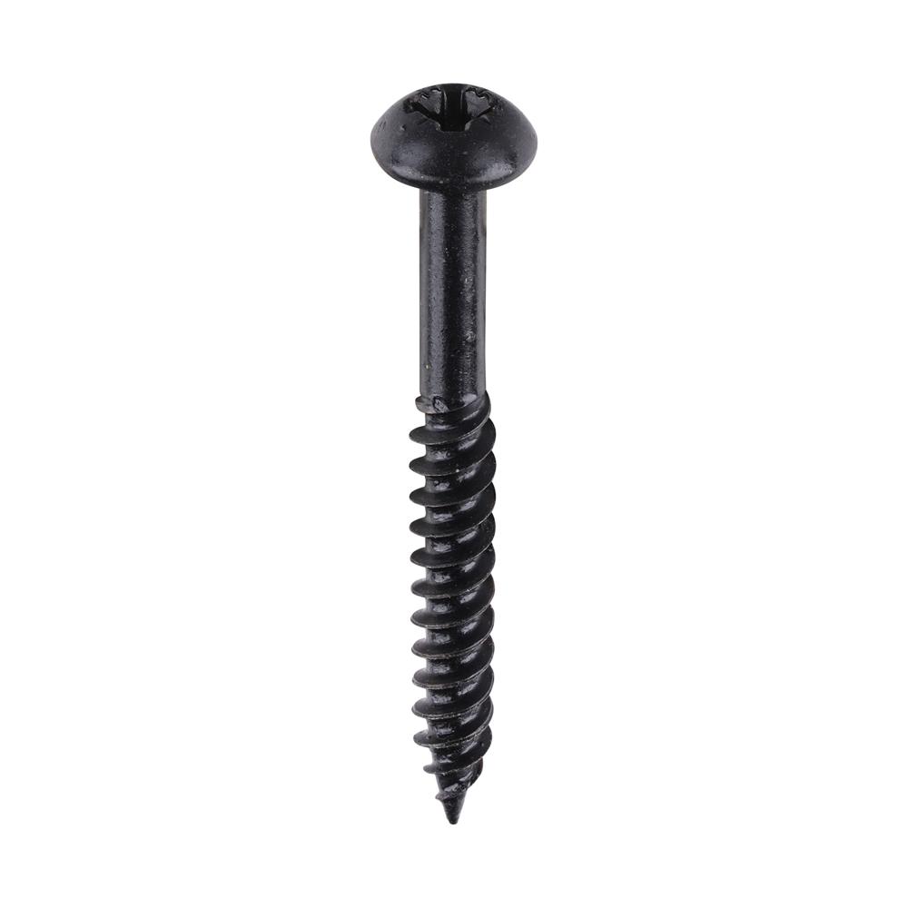 Blackjax Woodscrews - PZ - Round - Black Organic - 8 x 1 1/2