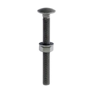 Timco Carriage Bolts Hex Nuts & Form A Washers - M10 x 100 - Dome - Exterior - Green - Bag of 10 - 10100INCB