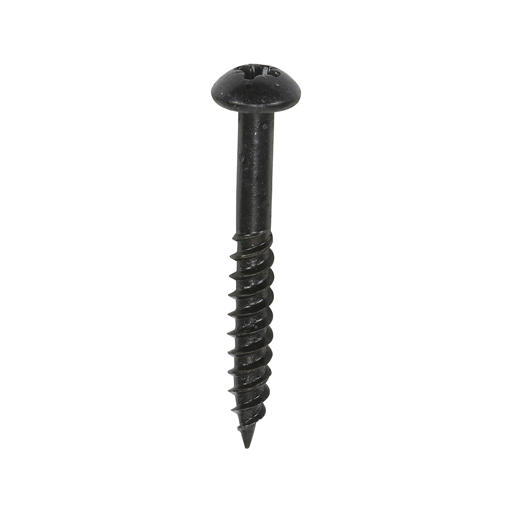 Blackjax Woodscrews - PZ - Round - Black Organic - 10 x 1 1/2
