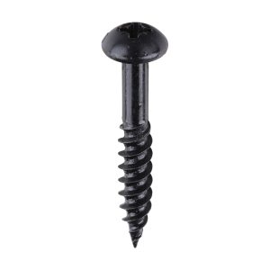 Timco Blackjax Woodscrews - PZ - Round - Black Organic - 10 x 1 1/4