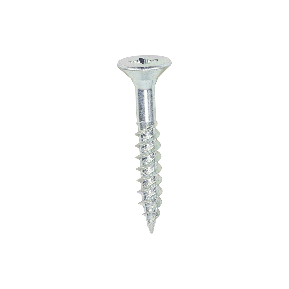 Twin-Threaded Woodscrews - PZ - Double Countersunk - Zinc - 10 x 1 1/4