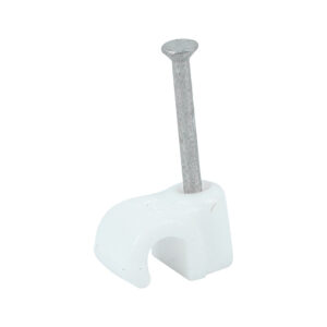 Timco - 225258 - Round Cable Clip White - To fit 4.5mm - 100 pieces in Box