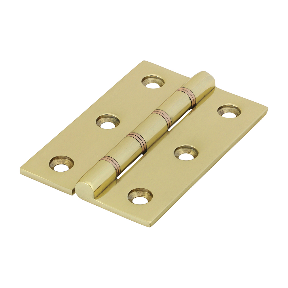 Shop Double Phosphor Bronze Washered Hinges - Solid Brass - Polished Brass 76 x 50