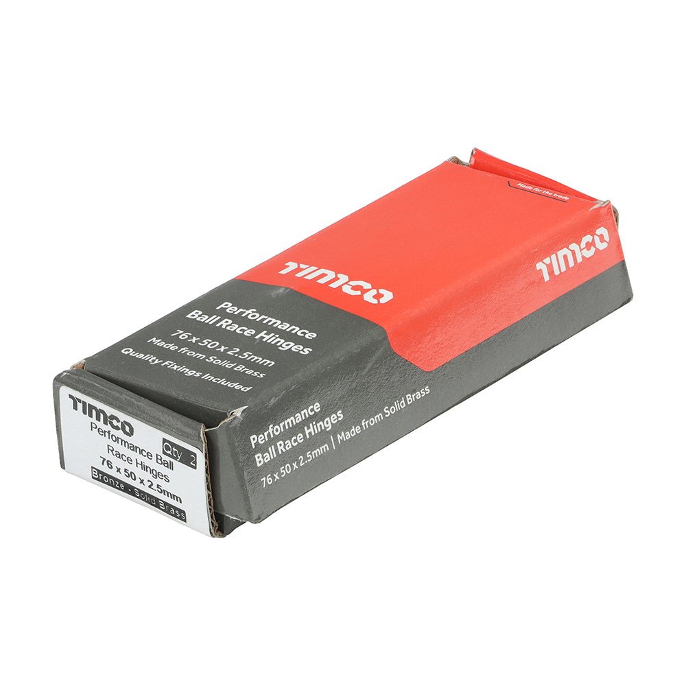 Performance Ball Race Hinges - Solid Brass - Bronze - Packet