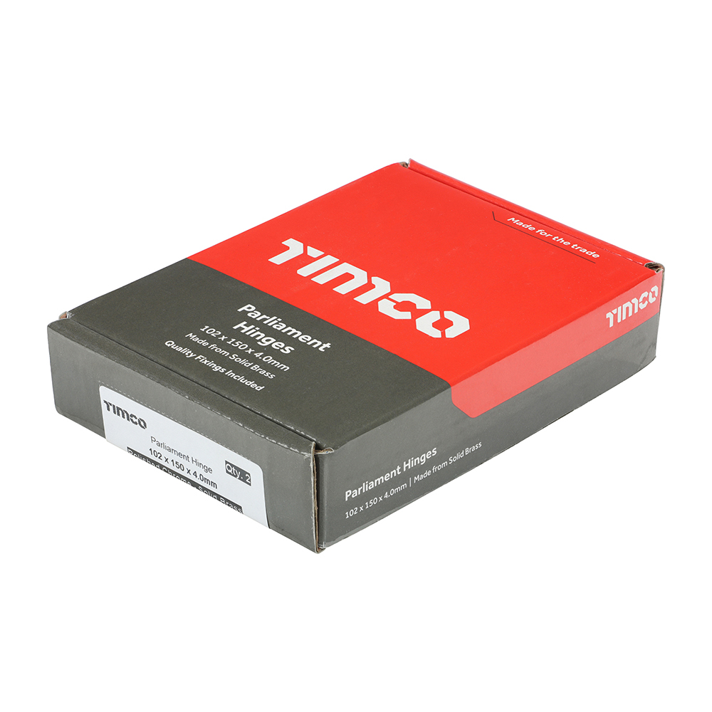 Parliament Hinges - Solid Brass - Polished Chrome 102 x 150