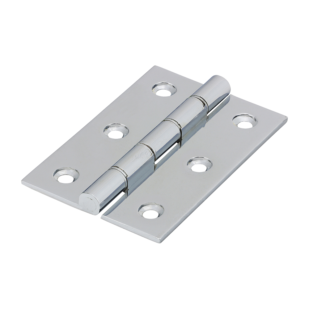 Shop Double Stainless Steel Washered Hinges - Solid Brass - Polished Chrome 76 x 50