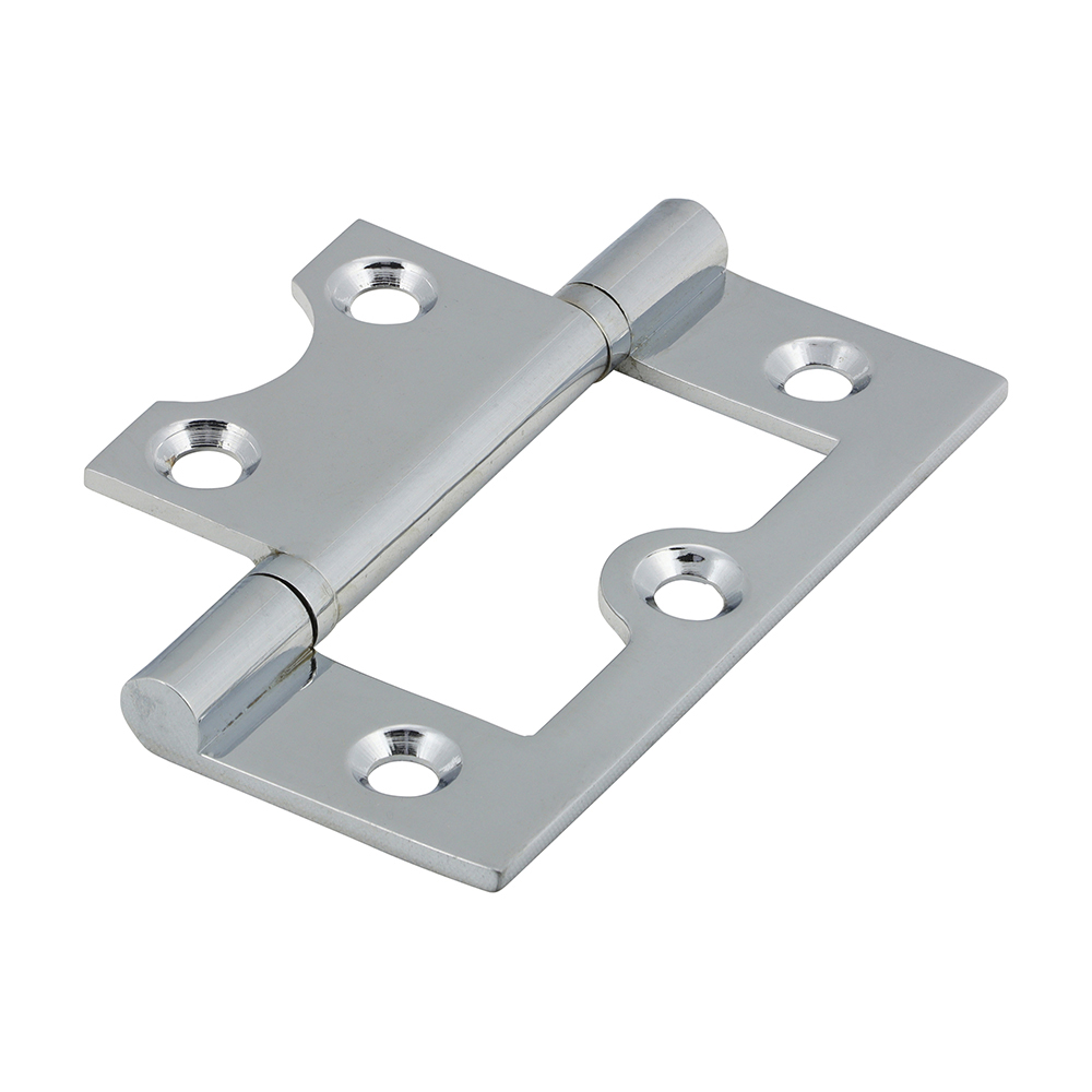 Plain Bearing Flush Hinges - Solid Brass - Polished Chrome