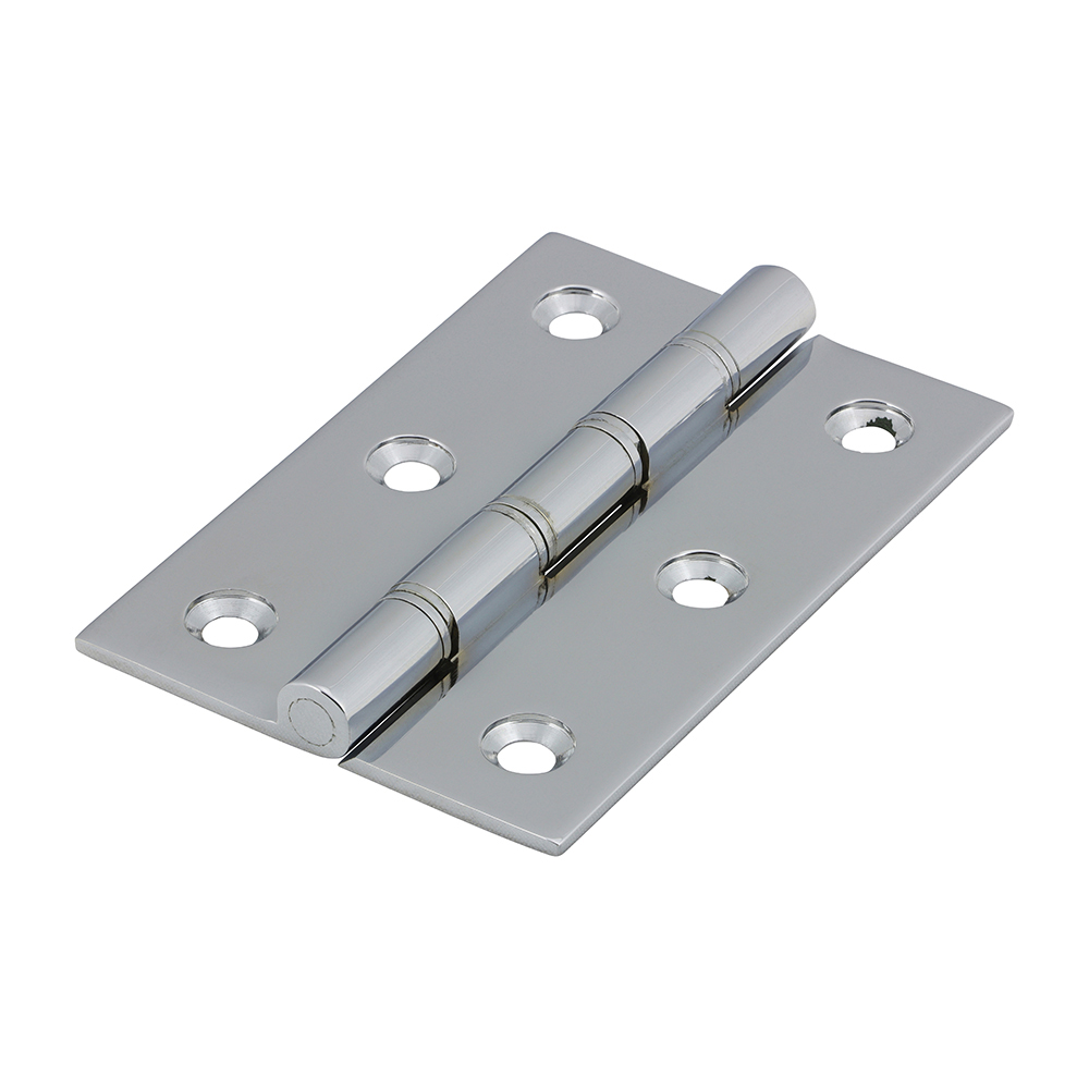 Shop Double Steel Washered Hinges - Solid Brass - Polished Chrome