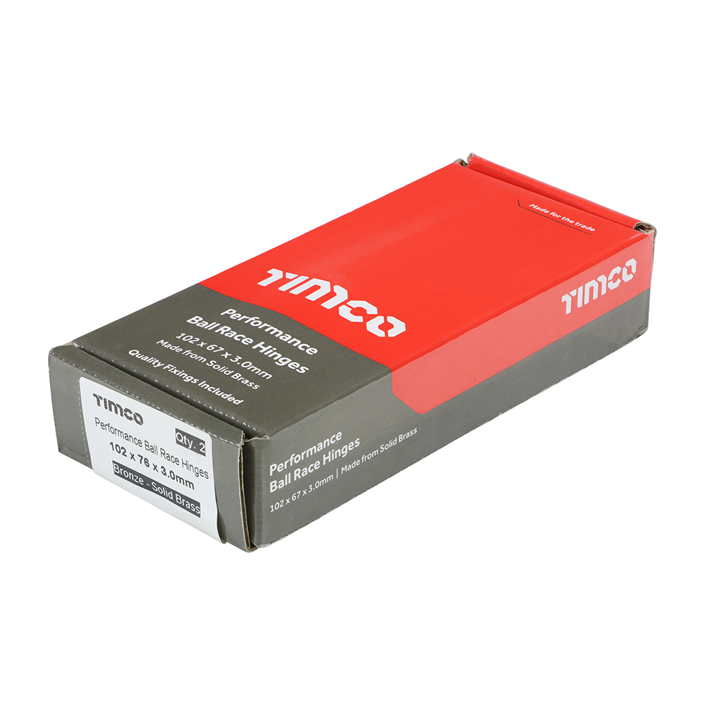 Performance Ball Race Hinges - Solid Brass - Bronze - Packet