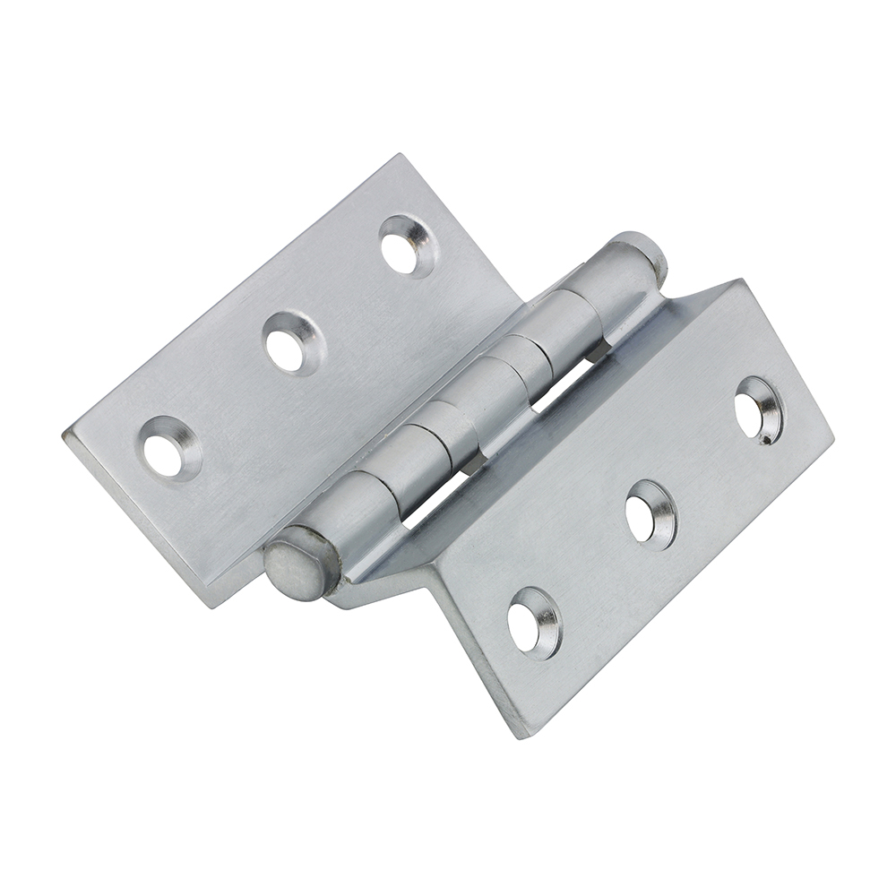 Cranked Ball Race Hinges - Solid Brass - Satin Chrome