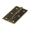 Solid Drawn Hinge - Solid Brass - Antique Brass - 64 x 35