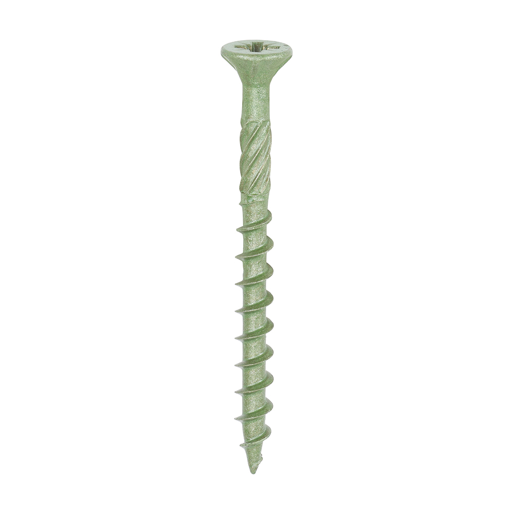 50TDECK_w1 Decking Screws - PZ - Double Countersunk - Exterior - Green 4.5 x 50