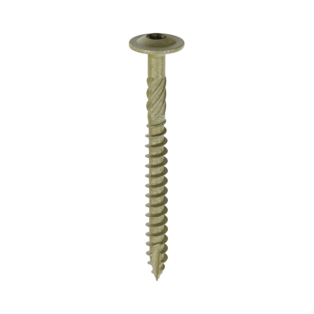 Timco Timber Frame Construction & Landscaping Screws - Wafer - Exterior - Green Organic - 6.7 x 75 - Box of 50 - 75INW