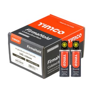 FirmaHold Collated Brad Nails & Fuel Cells - 16 Gauge - Angled - Galvanised 16g x 64/2BFC