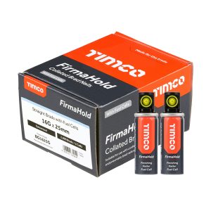 FirmaHold Collated Brad Nails & Fuel Cells - 16 Gauge - Straight - Galvanised - 16g x 25/2BFC