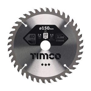 Timco Circular Saw Blade - Trimming/Crosscut - Medium/Fine - 150 x 20 x 40T - C1502040