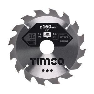 Timco Circular Saw Blade - General Purpose - Coarse/Medium - 160 x 30 x 16T - C1603016