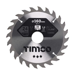 Timco Circular Saw Blade - Combination - Medium - 160 x 30 x 24T - C1603024