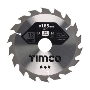 Timco Circular Saw Blade - Combination - Medium - 165 x 30 x 18T - C1653018