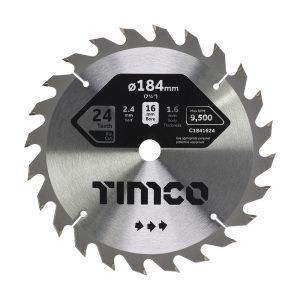 Timco Circular Saw Blade - General Purpose - Coarse/Medium - 184 x 16 x 24T - C1841624