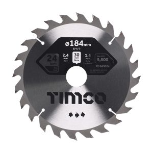 Timco Circular Saw Blade - General Purpose - Coarse/Medium - 184 x 30 x 24T - C1843024