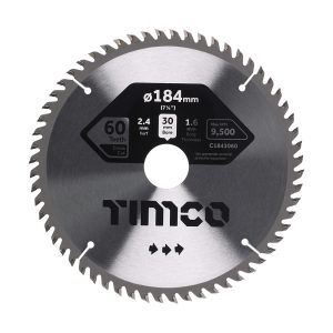 Timco Circular Saw Blade - Fine Trim/Finishing - Extra Fine - 184 x 30 x 60T - C1843060