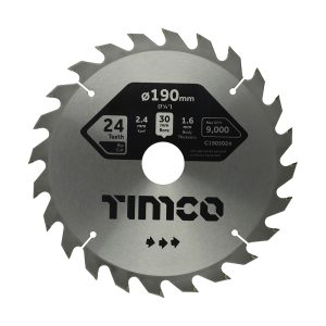 Timco Circular Saw Blade - General Purpose - Coarse/Medium - 190 x 30 x 24T - C1903024