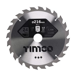 Timco Circular Saw Blade - General Purpose - Coarse/Medium - 216 x 30 x 24T - C2163024