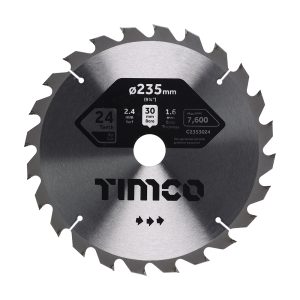 Timco Circular Saw Blade - General Purpose - Coarse/Medium - 235 x 30 x 24T - C2353024