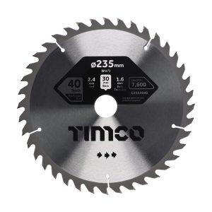 Timco Circular Saw Blade - General Purpose - Coarse/Medium - 235 x 30 x 40T - C2353040