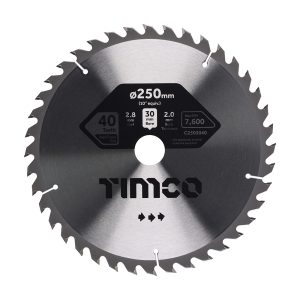 Timco Circular Saw Blade - Combination - Medium - 250 x 30 x 40T - C2503040