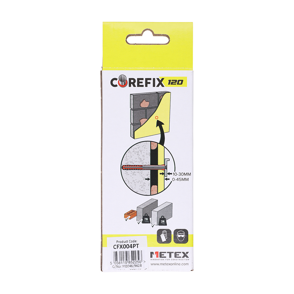Corefix 120 Dot and Dab Wall Fixings 5.0 x 120 Back of Box