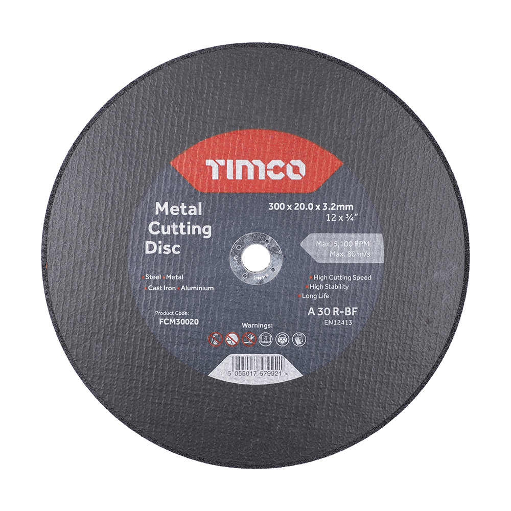 FCM30020_w1 Timco Bonded Abrasive Disc - For Cutting - 300 x 20.0 x 3.2