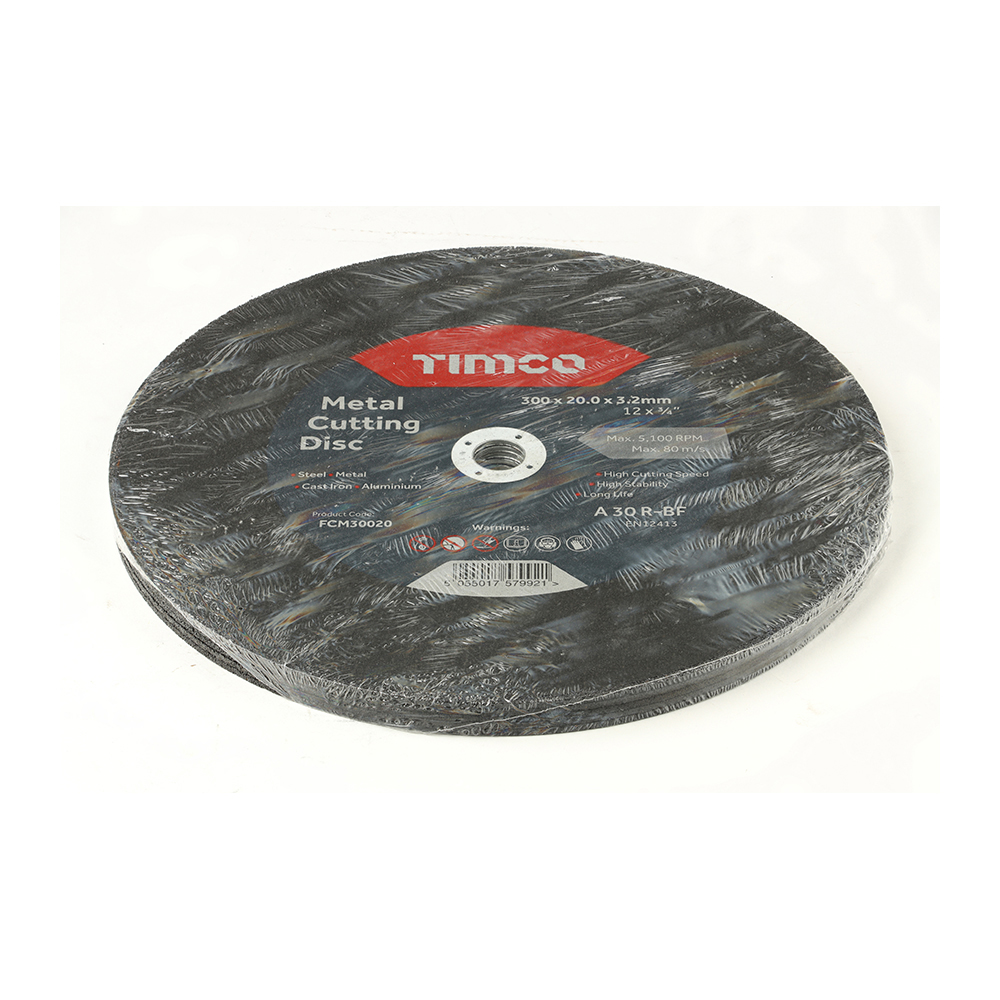 FCM30020_w2 Timco Bonded Abrasive Disc - For Cutting - 300 x 20.0 x 3.2 - Box of 25