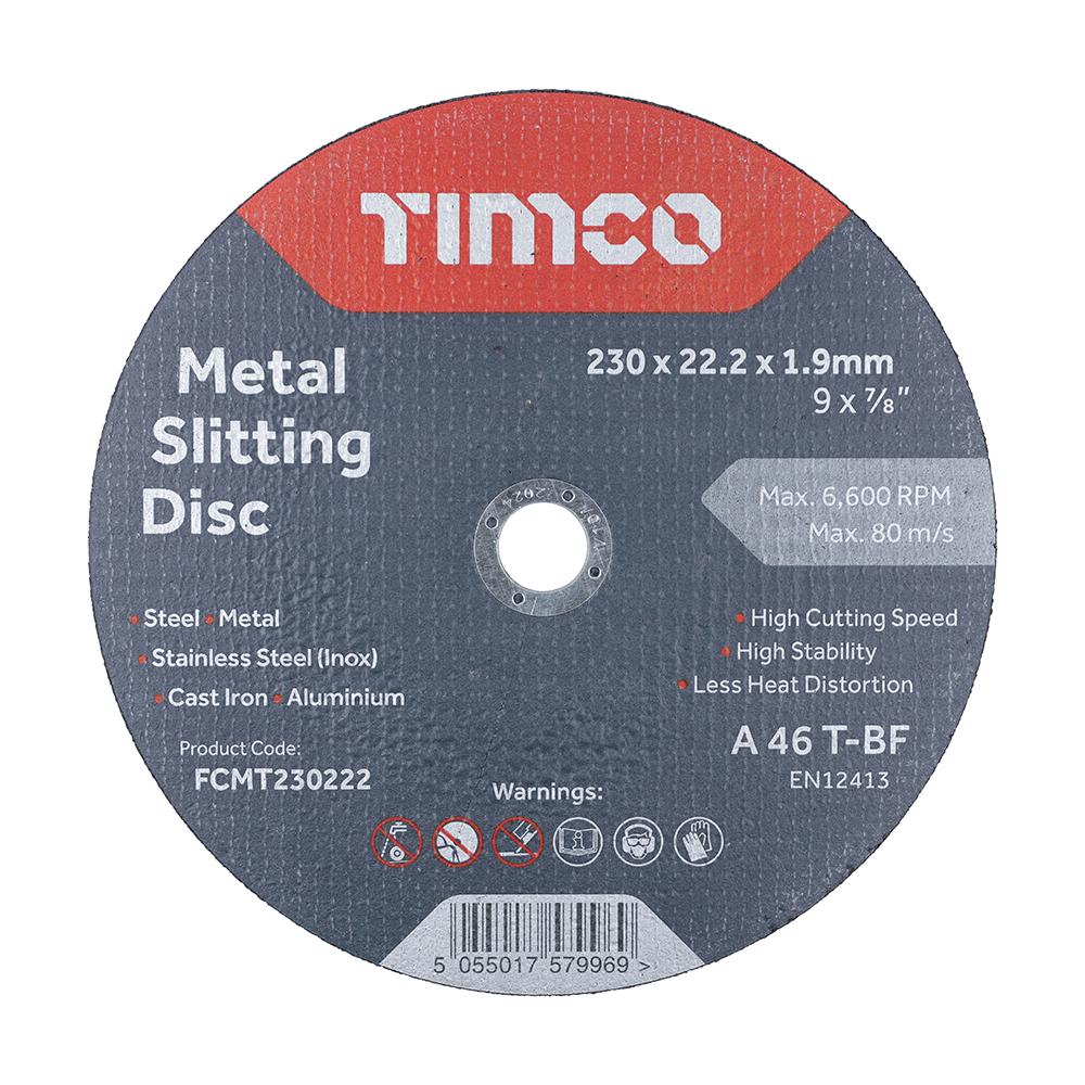 FCMT230222_w1 Timco Bonded Abrasive Disc - For Cutting - 230 x 22.2 x 1.9
