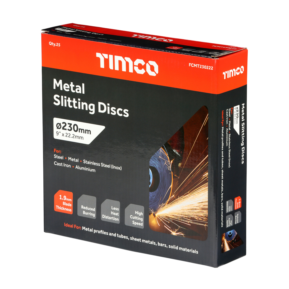 Stacked from 8 images. Method=B (R=8,S=4) Timco Bonded Abrasive Disc - For Cutting - 230 x 22.2 x 1.9 - in box