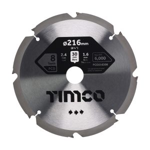 Timco PCD Fibre Cement Saw Blade - 216 x 30 x 8T - PCD216308