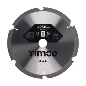 Timco PCD Fibre Cement Saw Blade - 250 x 30 x 6T - PCD250306