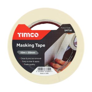 Timco Masking Tape - Cream 50m x 50mm - SMT50