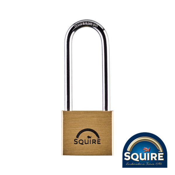 Squires Premium Brass Lion Padlock - 2.5" Stainless Steel Shackle - LN4S/2.5