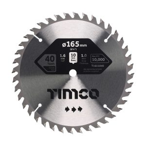 Timco Handheld Cordless Circular Saw Blade - 165 x 10 x 40T - T1651040