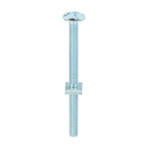 Timco Box of 100 x Roofing Bolt & SQ Nut Zinc - M6 x 80 - 0680RB