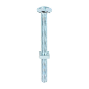 Timco Box of 50 x Roofing Bolt & SQ Nut Zinc - M8 x 100 - 08100RB