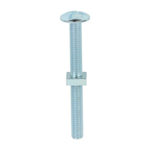 Timco - 0880RB - Roofing Bolt & SQ Nut Zinc - M8 x 80 - 50 pieces in Box