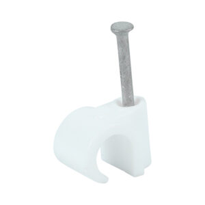 Timco - 225222 - Round Cable Clip White - To fit 9.0mm - 100 pieces in Box
