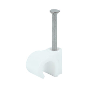 Timco - 225357 - Round Cable Clip White - To fit 7.0mm - 100 pieces in Box