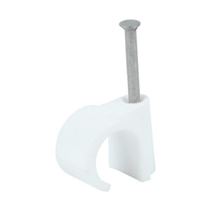 Timco - 225607 - Round Cable Clip White - To fit 14.0mm - 100 pieces in Box