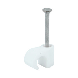 Timco - 225951 - Round Cable Clip White - To fit 6.0mm - 100 pieces in Box