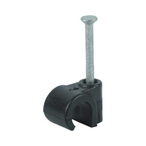 Timco - 225999 - Round Cable Clip Black - To fit 7.0mm - 100 pieces in Box